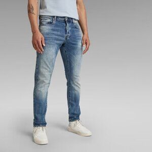 G-Star Raw 3301 Tapered Button Fly Distressed Jeans